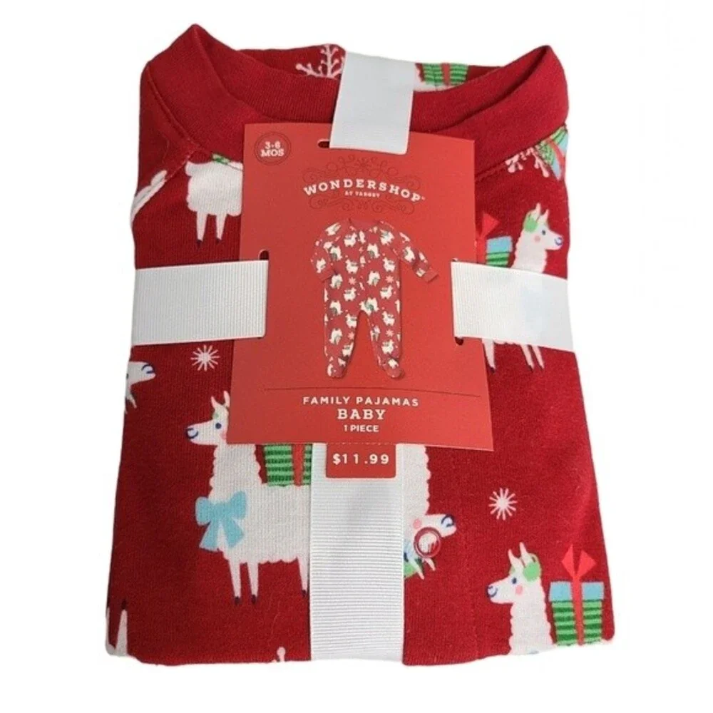 NWT Wondershop Family Baby Llama One-Piece Christmas Pajama 3-6M